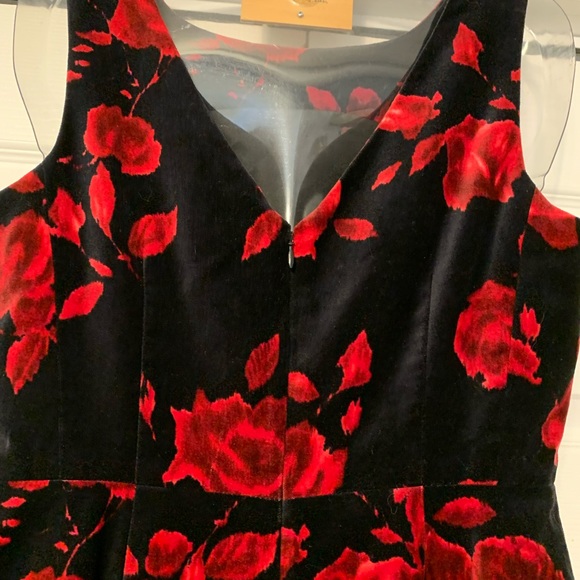 ❤️❤️❤️Talbots  Red and Black Velvet Dress - Picture 9 of 16
